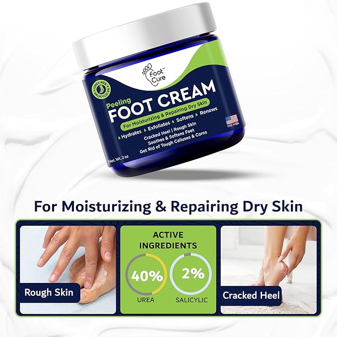 Tea Tree Oil Foot Cream - Moisturizing Athletes Foot Care For Dry Cracked Feet Cream - Heel & Callus Removal, Toenail Treatment, Itchiness Relief - Made in USA Foot Cream, 2 Ounce Pack of 2