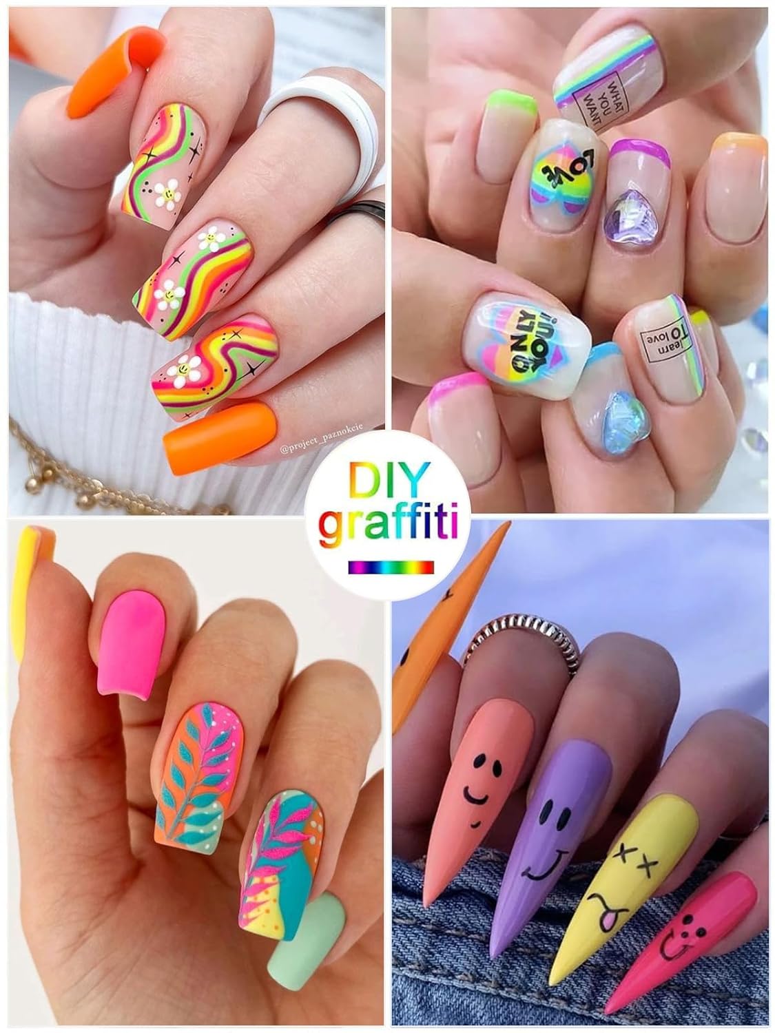 12 Color 3D Nail Art Pens Set, Kalolary Nail Pens Nail Point Graffiti Dotting Pen Drawing Painting Liner Brush for DIY Nail Art Beauty Adorn Manicure Tools