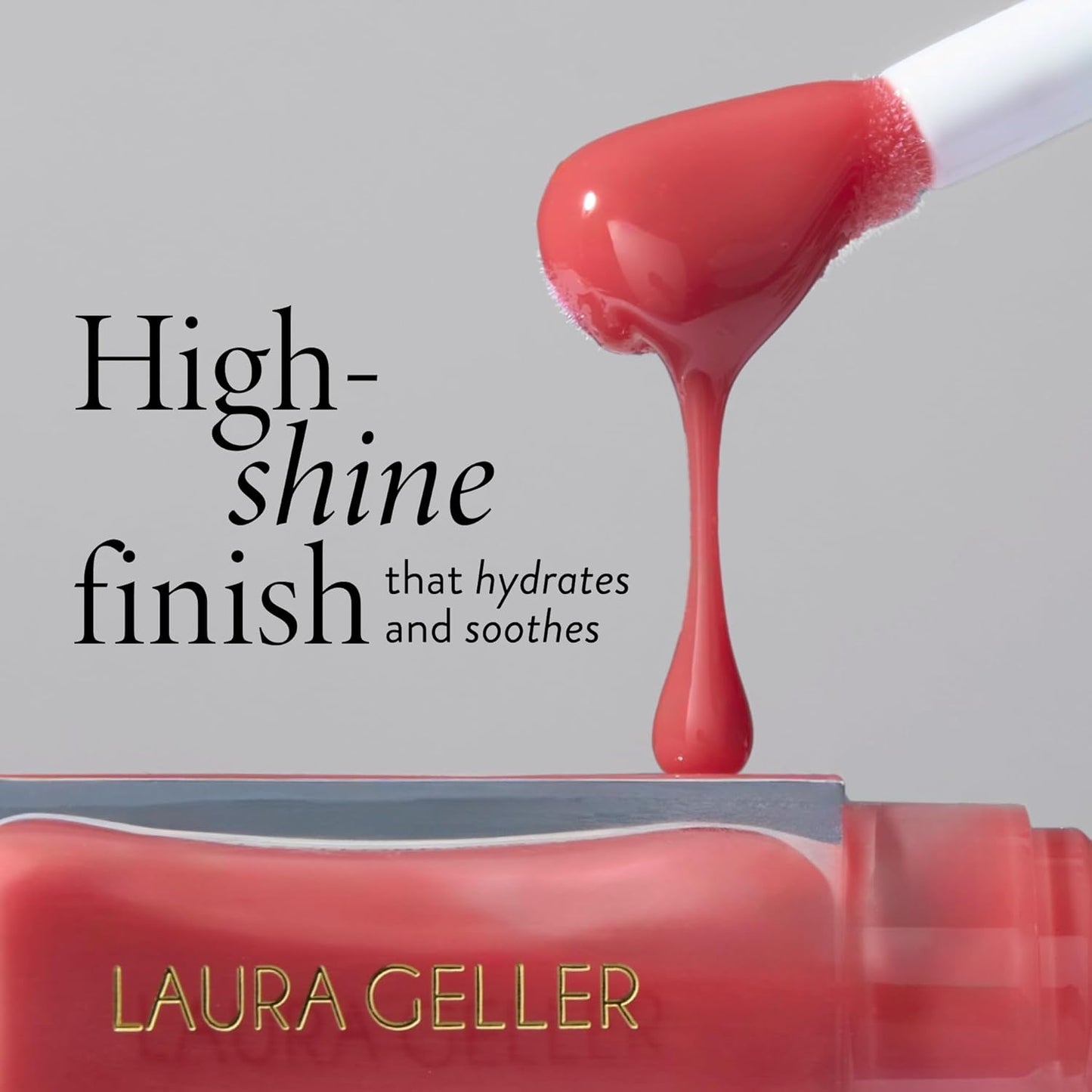LAURA GELLER NEW YORK Fine Shine Glossy Lip Oil, Neutral Zone - Hydrating Squalane - Nude Lip Gloss