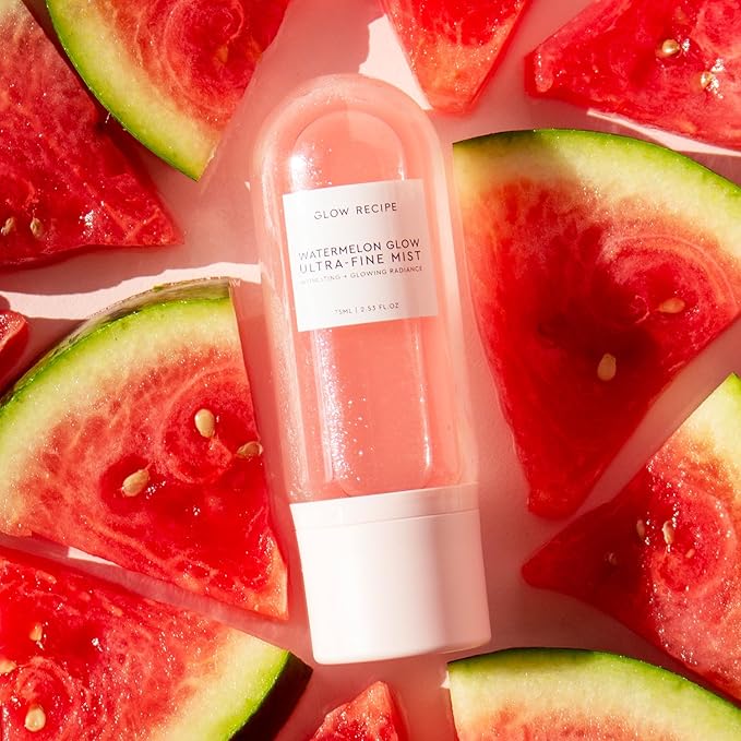 Glow Recipe Watermelon Glow Facial Spray + Hydrating Mist - Ultra-Fine Face Mist with Hyaluronic Acid + Hibiscus AHA to Refresh Dry Skin & Enhance Dewy Makeup - Suitable for All Skin Types (75ml)