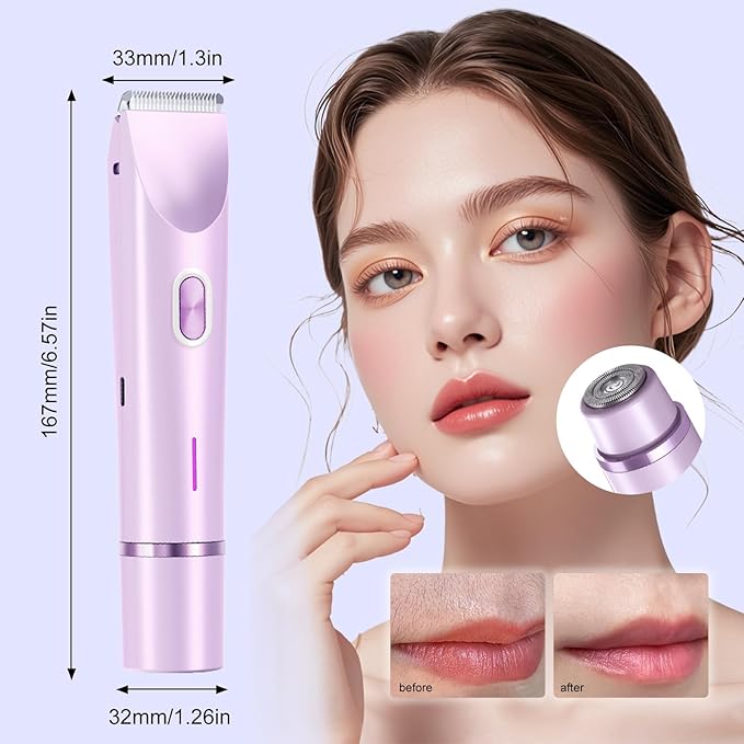 Bikini Trimmer for Women,Dermave Bikini Shaver,Electric Razors for Women Pubic Hair (Purple)