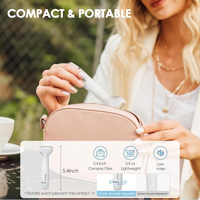 5 in 1 Facial Hair Removal and Bikini Hair Trimmer for Women, Nose Eyebrow pubic Hair Trimmer,Replaceable Electric Razors, Waterproof Electric Shaver Easy Cleaning, Women's Grooming Kit