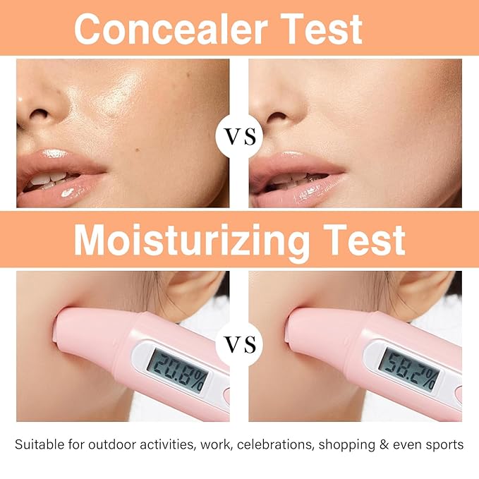 2Pcs Mushroom Head Air Cushion CC Cream, Long Lasting Oil Control BB Cream for All Skin Types, Moisturizing Foundation Face Makeup Set with Foundation Brush （#Natural）