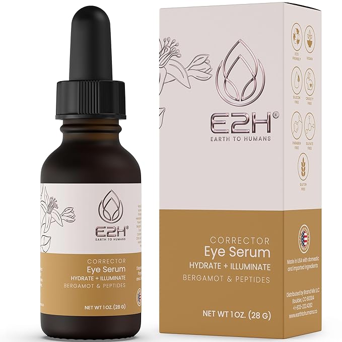 E2H Corrector Eye Serum with Bergamot and Peptides | Minimizes Creases & Dark Circles | Hydrates & Smoothens | Dramatic Results