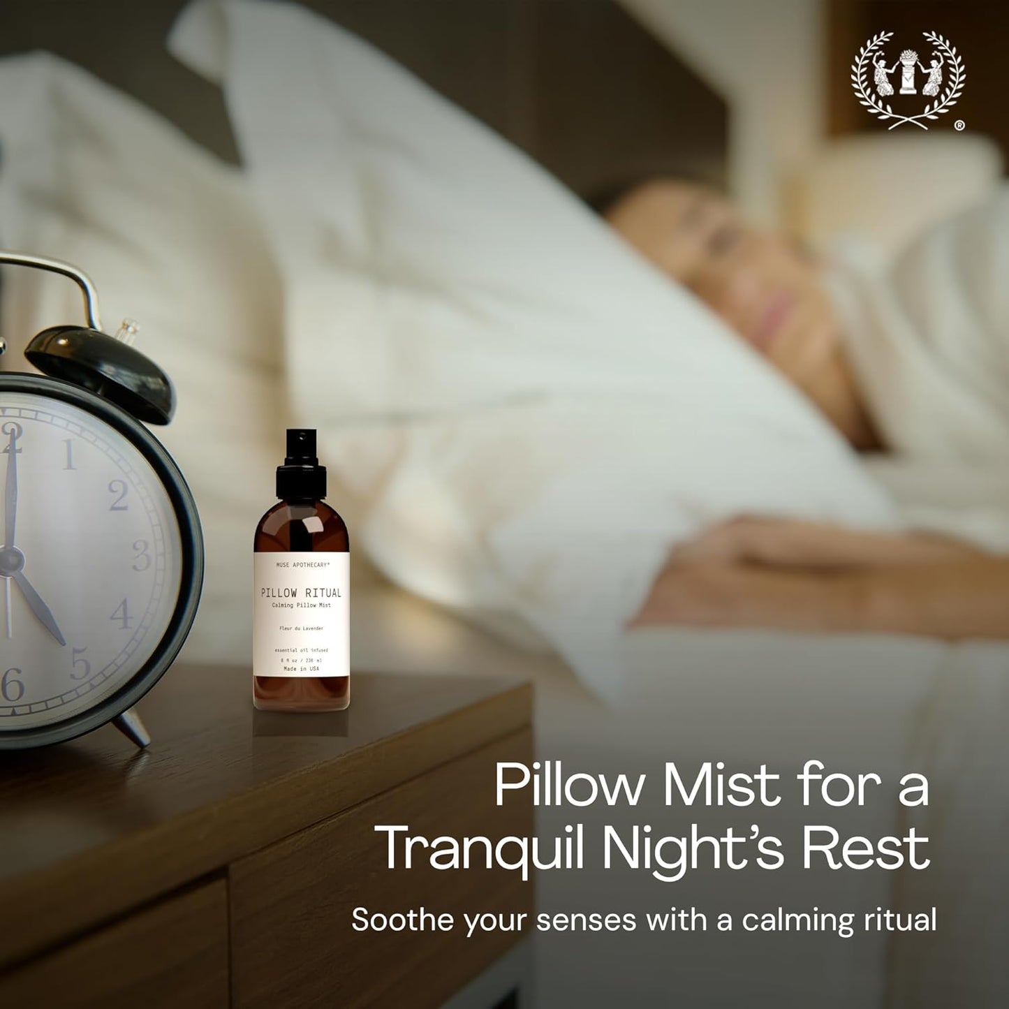 Muse Apothecary Pillow Ritual - Aromatic, Calming and Relaxing Pillow Mist, Linen and Fabric Spray - Infused with Natural Aromatherapy Essential Oils - 8 oz, Fleur du Lavender, 2 Pack