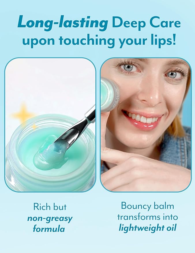 SelfBeauty Lip Mask - Cool Mint Rosemary, Vegan Lip Balm, Daily Lip Moisturizer, Overnight Hydrating Lip Treatment with Cool Mint, Lip Scrub Exfoliator Intensive Lip Repair, 0.51fl.oz