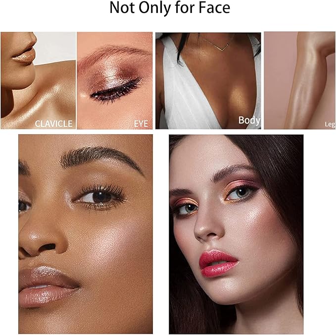 Polvo De Hadas - Body Glitter Highlighter Powder Fairy Stick for Makeup Shimmer and Shine High Gloss Blush Contour Powder Makeup - 3 Colors Sparkle Patting Powder For Hair Face Eyes Body