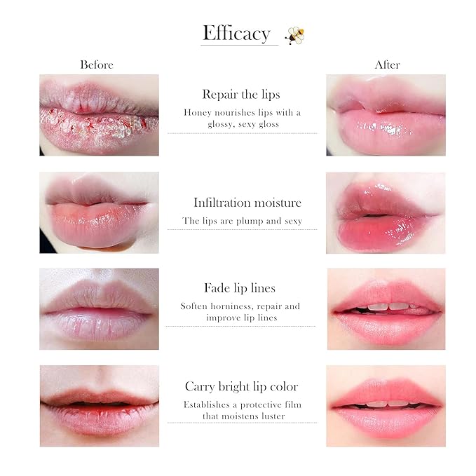 2Pcs Honey Strawberry Lip Balm Honey Pot, Strawberry Lip Sleeping Mask, Overnight Lip Sleeping Mask, Honey Balm Lip Balm Pot, Honey Lip Mask Nourish Lip Scrubs Exfoliator Honey/Strawberry