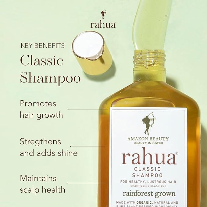 Rahua Classic Hair Shampoo, 9.3 Fl Oz, Naturally Infused, Plant Powered Ingredients, Sulfate Free, Woodsy & Earthy, with Palo Santo Oil for Scalp Care & Silky Hair, Vegan