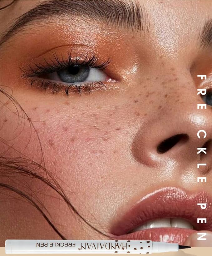 Freckle Pen 4 Colors Natural Freckle Pen Fake Freckle Pen Waterproof Long Lasting Soft Spots Natural Relaxing Sun Makeup (Chestnut)