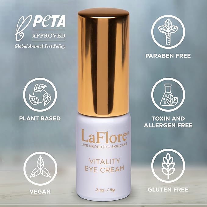 Vitality Eye Cream - Rich, Hydrating, Skin Brightening Eye Cream - For Dark Circles, Lines, & Wrinkles - Anti-Aging, Vegan, Cruelty-Free, for All Skin Types