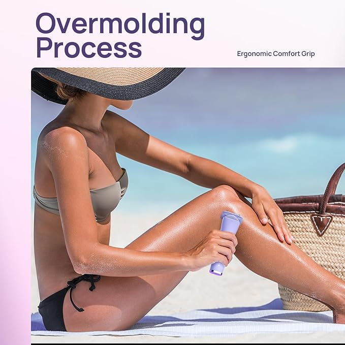 Buqikma Bikini Trimmer for Women - Painless Rechargeable Electric Razor Silk-Smooth Pubic Hair Trimmer Ipx6 Waterproof & Bikini Shaver with Charge Dock for Full Body with Ceramic Blade, Purple