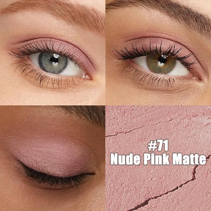 Kaely Cream Eye Shadow Sticks, Nude Pink Matte Eyeliner Pencil Eyeshadow Palette Makeup, Eye Highlighter Brightener Stick for Older Women Waterproof Pigmented, sombras para ojos, New-71