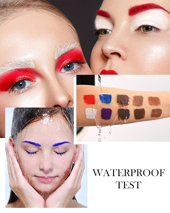 Tinted Eyebrow Mascara Gel- 1Pcs Long-lasting Waterproof Smudge-proof Blue Brow Glue Colored Liquid Mascara,Tinted Brow Filler Curling Mascara, Women's Day Eye Makeup Gift for Women Girl-07