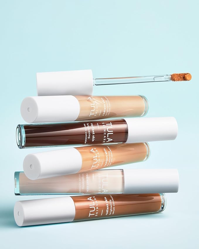 TULA Skin Care Radiant Skin Brightening Serum Concealer - Conceals Dark Circles & Discoloration, Longwearing & Crease-Resistant, Brightens the Appearance of Skin Over Time, Shade 140, 0.18 fl oz.