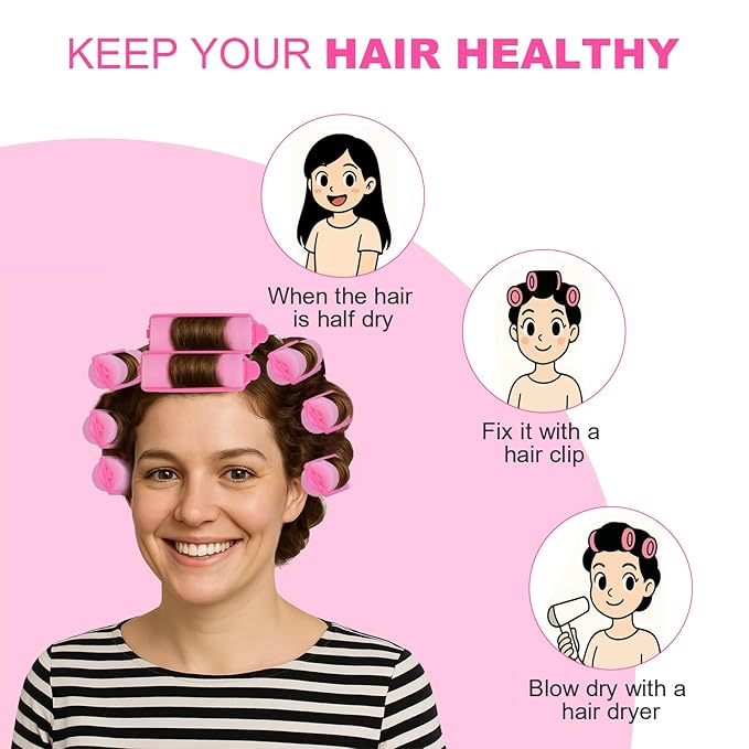 60 Pieces Foam Sponge Hair Rollers - Hair Styling Curlers for Hair Curls (2.8x0.79inch, Pink)