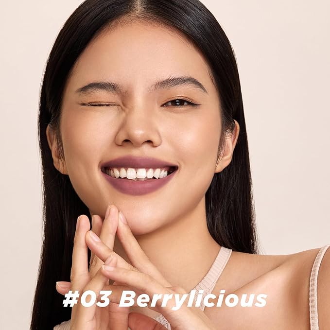 ITY Velvet Matte Finish Lip Stain-Mousse Textured Lip Clay, Nude Shade, Conceals Lip Lines, Rich Pigment Lip Tint Lipsticks, 0.14 oz (4g) in Berrylicious