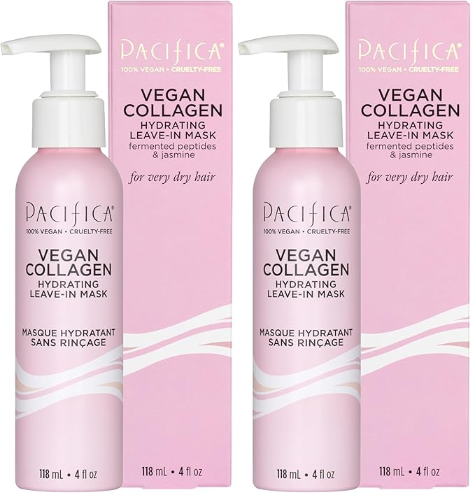 Pacifica Vegan Collagen Leave-In Repair Hair Mask – Leave-In Conditioner Treatment for Dry Damaged Hair, Hydrating Hair Repair Mask to Strengthen, Reduce Breakage & Split Ends Vegan & Cruelty-Free 4oz