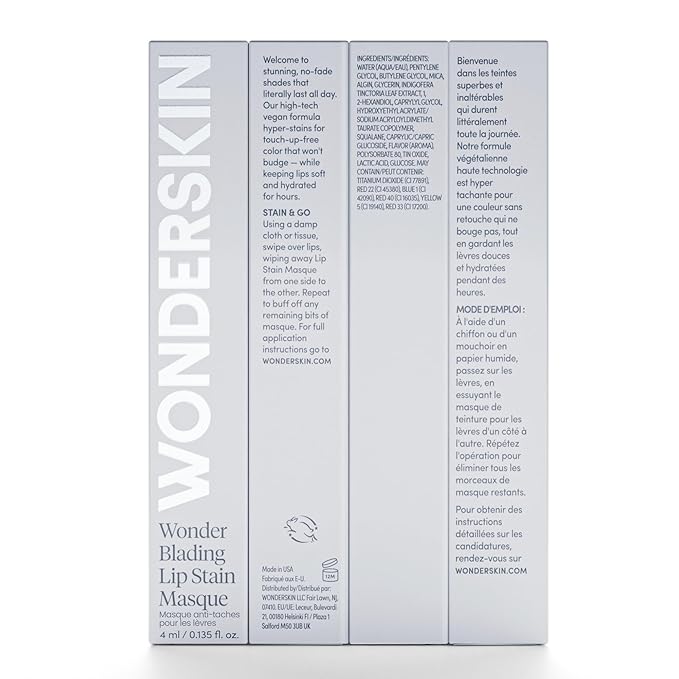 Wonderskin Wonder Blading All Day Lip Stain Peel Off Masque - Long Lasting, Waterproof and Transfer Proof Nude Lip Tint, Matte Finish Peel Off Lip Stain (Whimsical Masque)