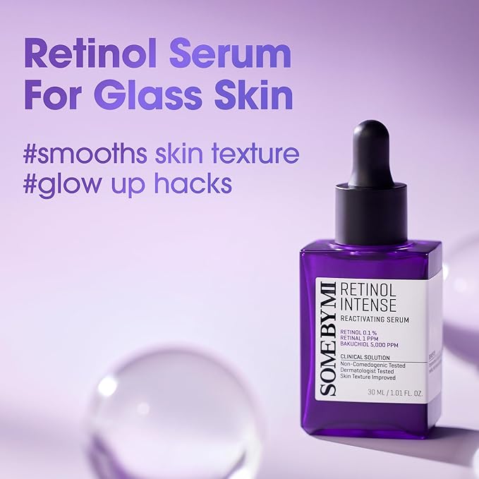SOME BY MI Retinol Intense Reactivating Serum – 1.01oz, 30ml – Korean Bakuchiol Retinol Serum for Face Firming – Improves Signs of Aging, Minimizes Pore Size & Refines Skin Texture – Korean Skin Care