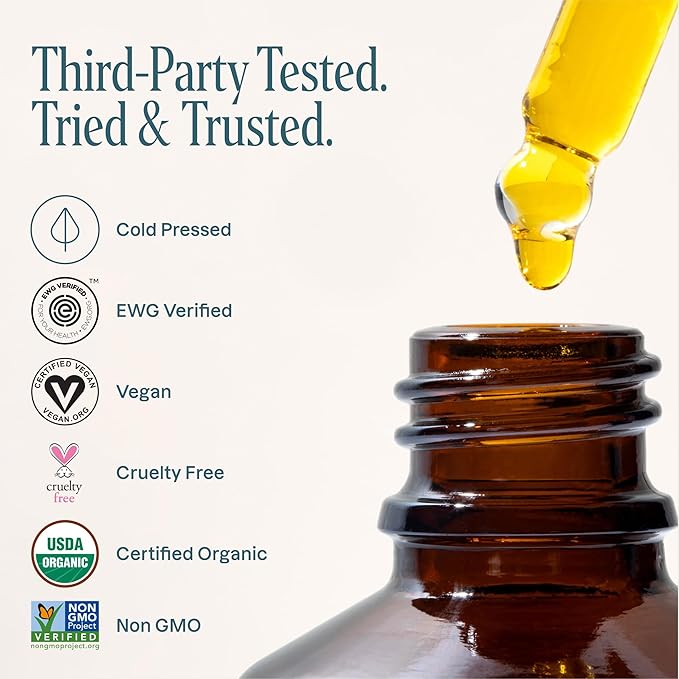 Cliganic Organic Jojoba Oil, 100% Pure (2oz) | Natural Cold Pressed Unrefined Hexane Free Oil for Hair & Face | Base Carrier (Packaging May Vary)