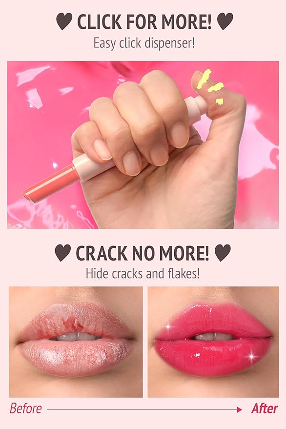 Veganize Collagen Lip Glass Balm | Hydrating Lip Balm in 9 Vibrant Colors | Moisturizing Lip Care Infused with Collagen Jelly Magic | No Animal Trial Lip Balm 0.06 oz (No. 2 Shy Pink)