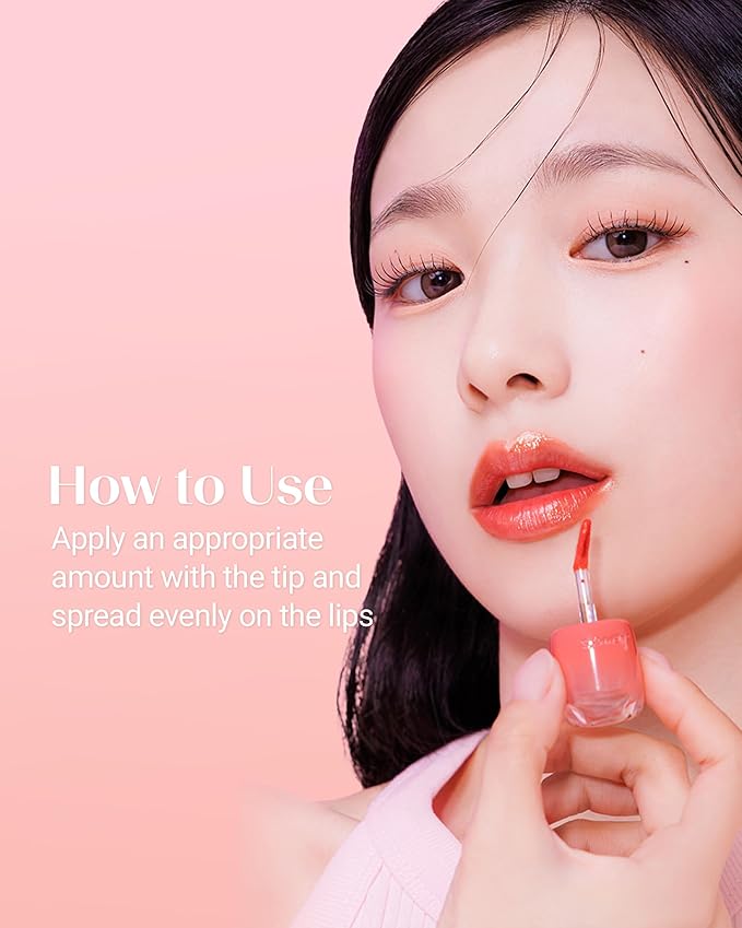 THESAEM Saemmy's Ade Shot Tint - Korean Lip Titnt, Water Gel Lip Stain with Plump Glowy Moisturizing Finish, Buildable Radiant Gloss, Long-Lasting Comfort, 0.1 fl.oz. (03 Lychee Chamomile)