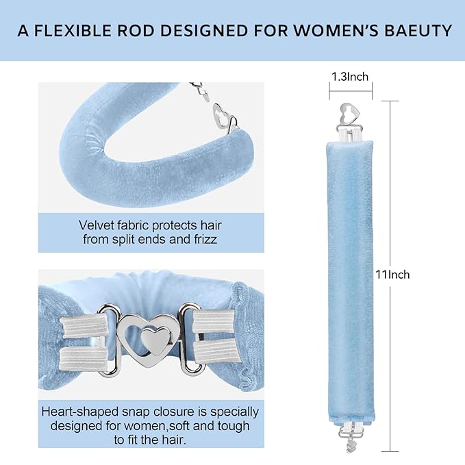 Togayu Heatless Curls Overnight Set - Jumbo Overnight Hair Curlers to Sleep In, Soft Velvet Hair Rollers for Women, No Damage Curls Styling Tools 3pcs