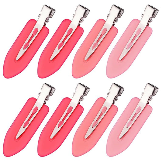 8Pcs No Bend No Crease Hair Clips- Styling Duck Bill Clips Alligator Hair Barrettes for Styling Sectioning, Small Gifts for Women Girl Salon Hairstyle Hairdressing Bangs Waves, Gradient Pink