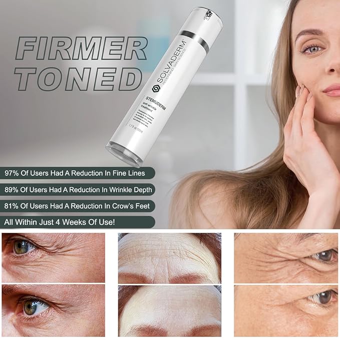 Stemuderm Face & Eye Cream - Anti Aging Skincare - Daily Moisturizer for Fine Lines, Wrinkles & Eyebags - Supports Natural Production of Collagen & Elastin - Organic Plant Based Stem Cells - 1.7 fl oz