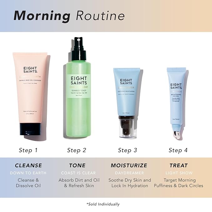 Eight Saints Light Show Brightening Eye Gel, Natural and Organic Anti Aging Cooling Eye Gel to Reduce Puffiness, Wrinkles and Calms Under Eye Skin, 0.5 Ounces