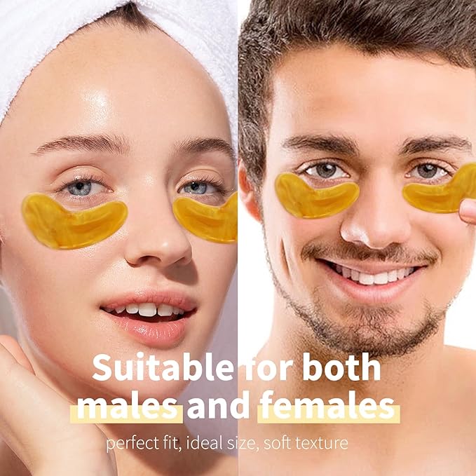 MOND'SUB Premium Under Eye Patches, Gel Eye Patches Hydrating & Refresh for Puffy Eyes, Under Eye Bags & Dark Circles, Natural Collagen Eye Gels Pads, Crystal Anti-Aging Eye Mask (Yellow)
