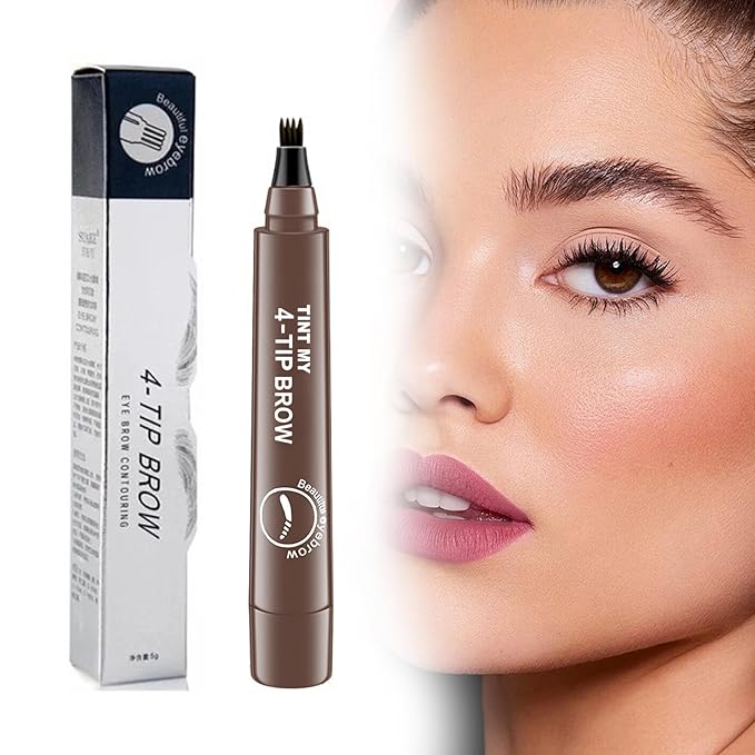 2025 Upgraded Magic Eyebrow Pencil for Women, Long-Lasting Ultra-Fine Tip Waterproof Eye Brow Pencils with 4 Fork, Smudge-Proof Natural Brow Makeup for Women - Light Brown