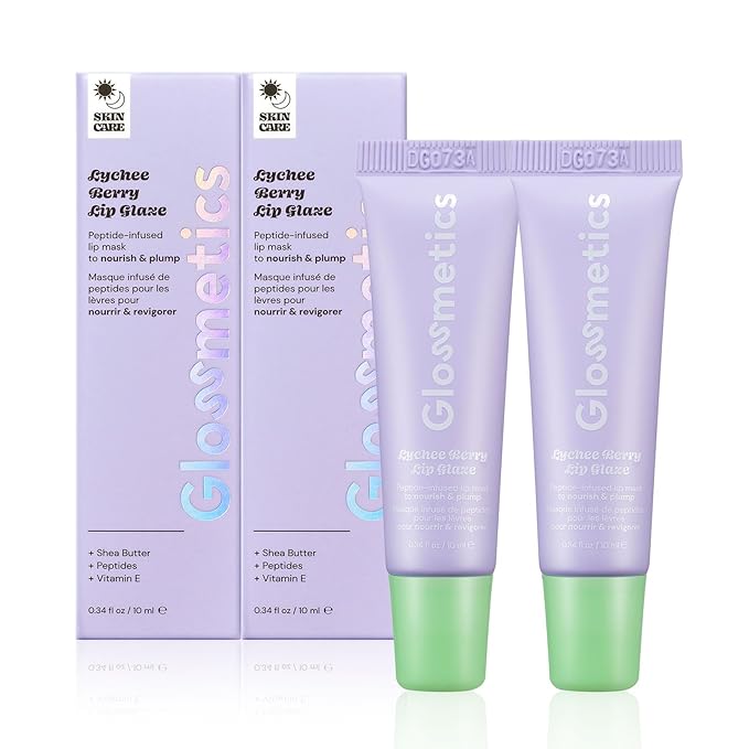 Glossmetics Lychee-Berry Overnight Lip Mask - Hydrating, Moisturizing Lip Balm for Soft, Smooth Lips (Pack of 2)