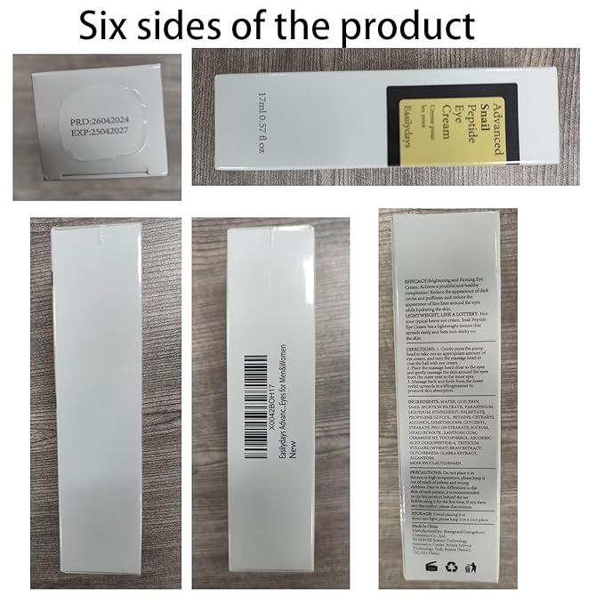 Snail Peptide Advanced Under Eye Cream for Dark Circles, with 360° Massage Ball Reduces Wrinkles &Fine Lines, Eye Essence Roll-On, Firms, Moisturizes, and Tightens Puffy Eyes for Men&Women