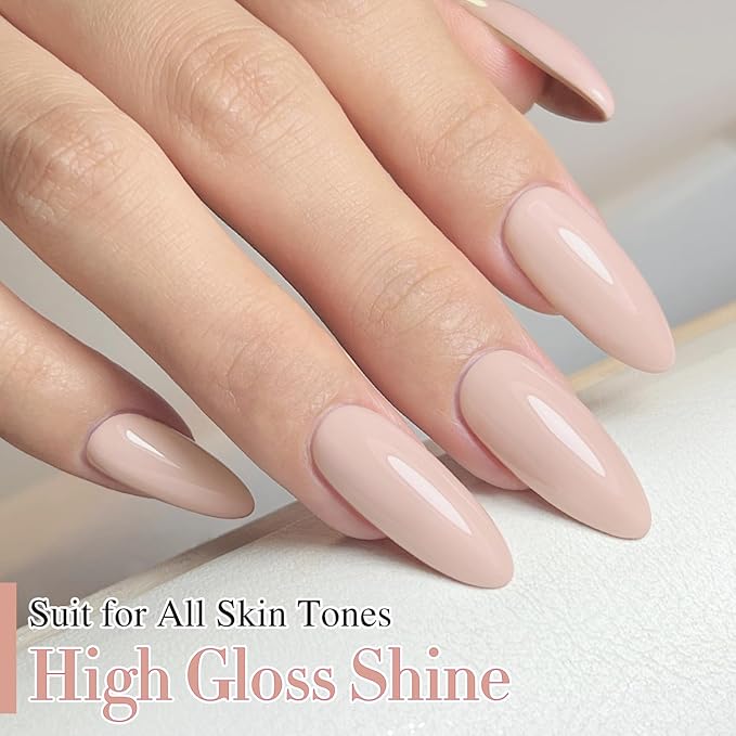 Double Rhythm Gel Polish Translucent Sheer Neutral Natural Light Milky Same Color Same Bottle 15ML Jelly UV Gel Polish Art DIY at Home (Nude Beige-A1119)