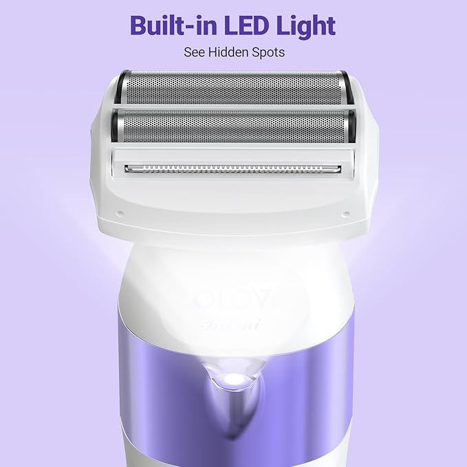 Bikini Trimmer for Women, IPX7 Waterproof Wet & Dry Electric Razors for Women, Bikini Legs Underarm Pubic Hairs Rechargeable Electric Shaver with 3 Trimmer Heads