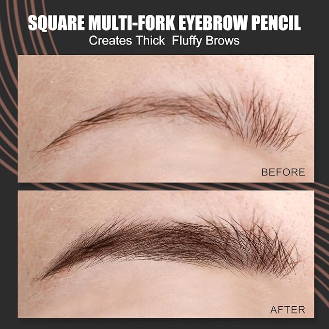 Eyebrow Pen,Angled Brow Brush,Eyebrow Pencils for Women,Natural Brow Pen,Hair-Like Strokes, 24hrs Long-Lasting,Waterproof, Smudge-Proof, Easy to Use,Multiple Uses,Gifts for Her, Dark Brown