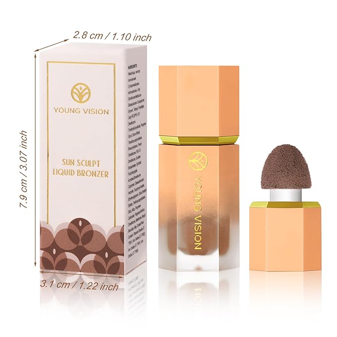 YOUNG VISION Soft Liquid Cream Contour & Glow Bronzer - Lightweight, Long-Wearing, and Blendable