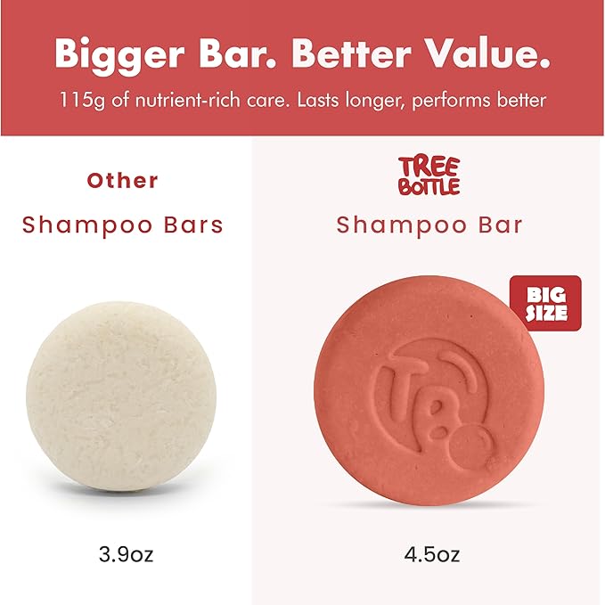Tree Bottle Hyaluronic Acid Shampoo Bar With Tomato & Red Algae Extract – For stronger, restored, and age-defying hair – For Women & Men – Natural & Free of Parabens & Sulfates – Made in USA – 4.5oz