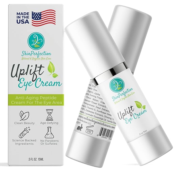 Revitalize Your Eyes: Uplift Anti-Aging Eye Cream for Dark Circles, Wrinkles & Puffiness Peptide Complex Haloxyl Lift Tighten Droopy Lids Argireline Matrixyl Pepha Tight .5 oz