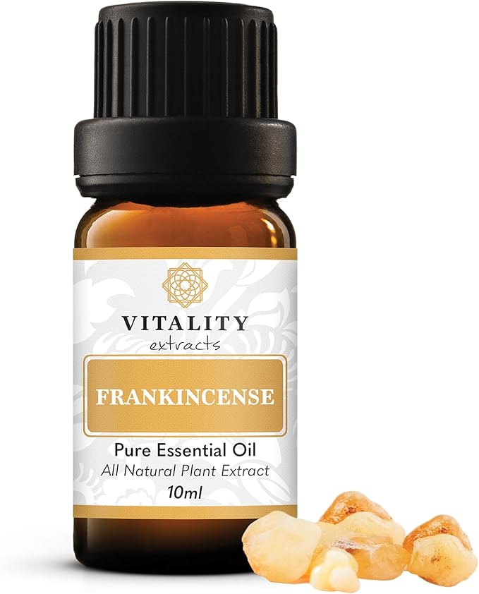 Vitality Extracts Frankincense Essential Oil - 10ml, Boswellia Serrata, Aromatherapy, Skin Care, Natural Calm, Rest & Relaxation, Yoga, Comfort