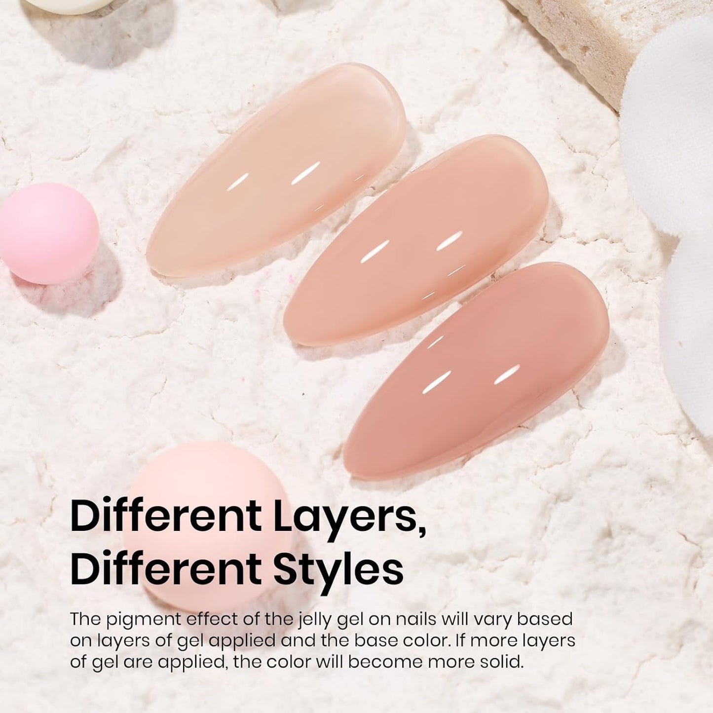 Beetles Nude Gel Nail Polish - 15ml Neutral Brown Base Color Fall Gel Polish Nail Concealer Mocha Sheer Translucent Effect Soak Off UV LED French Nail Art Manicure Gift for Women