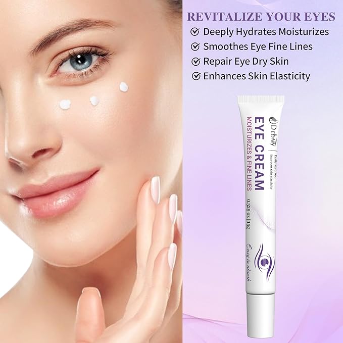 3 Pack Eye Cream Hydrating & Repairing with Hyaluronic Acid & Peptides - Moisturizes, Smooths Fine Lines, Enhances Elasticity (Each 0.529oz | 15g)