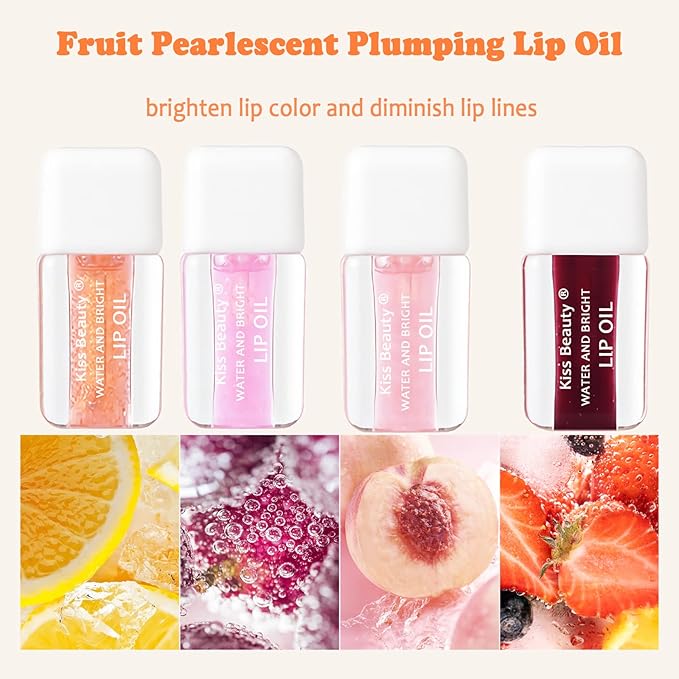 Plumping Lip Oil,Lip Gloss Hydrating Tinted Lip Balm Lip Care Transparent Toot Lip Oil Tinted Lip Glow Oil Long Lasting Nourishing Non-sticky Repairing Lightening Lip Lines Shine Primer Lip Tint（Grape)