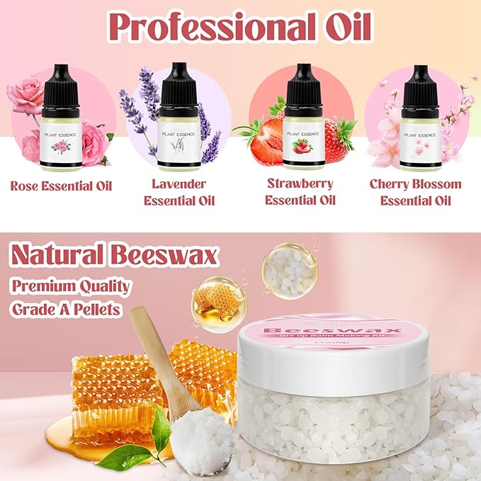 TSVATE DIY Lip Balm Kit, 47Pcs Lip Balm Making Kit for Kids, Make Your Own Lip Balm, DIY Lip Care Kit by Multi-flavor and Multicolored, DIY Makeup Set for Birthday Gift