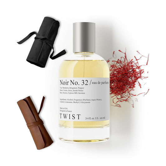 Twist - Noir No. 32 - Eau De Parfum Inspired by T. Ford Tuscan Leather, Long-Lasting Perfume For Women & Men, Paraben Free, Vegan, Clean Ingredients, Unisex Fragrance - Spray 100 ml | 3.4 fl. oz.