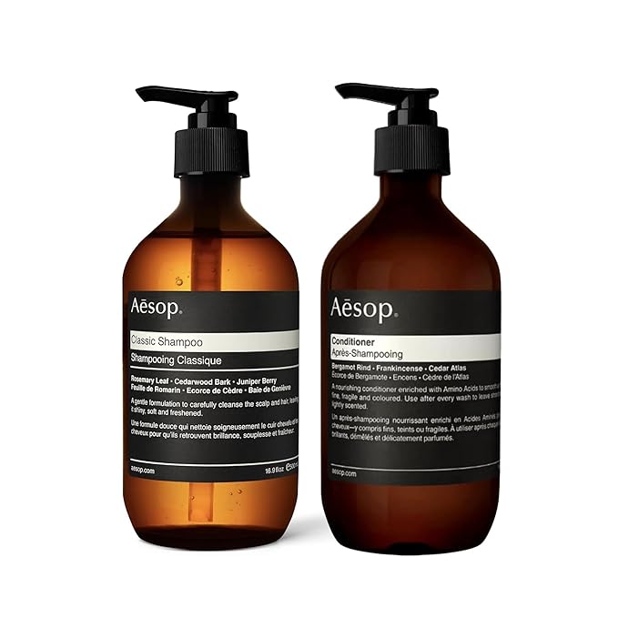 Aesop Classic Shampoo & Conditioner Set | Adds Shine, Hydration, Softness to Hair | 500 mL / 16.9 oz