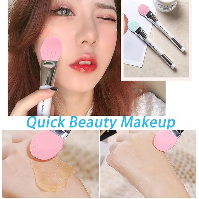 Makeup Spatula,Korean Spatula Makeup Stainless Steel Makeup Spatula and Palette Set,Professional Foundation Spatula Facial Cosmetic Makeup Tool (1 Cosmetic Brush+1Spatula+1 Rectangle Palette)