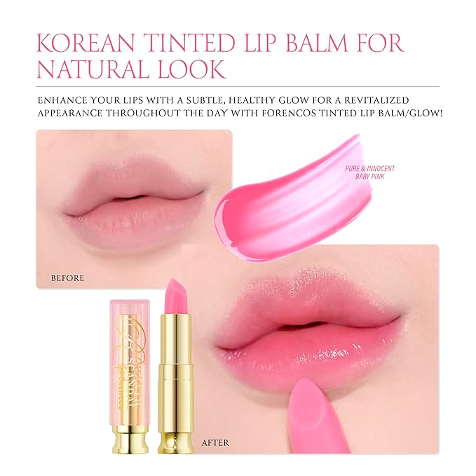 Tinted Lip Balm Hydrating 0.11 oz, Glow Pink Shade, Glossy High Pigmentation, Sheer and Smooth, Mositurizing, Natural Color (Pink Bouquet)
